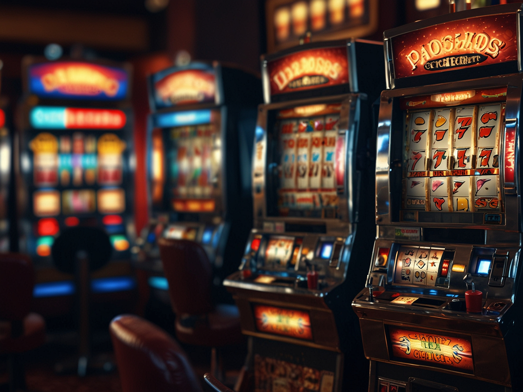 Máquinas tragamonedas clásicas y modernas con 777